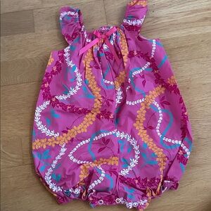 Hawaiian Floral Pink Baby Romper for baby
